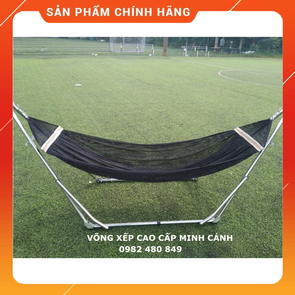 Võng xếp xi inox tay cong cao cấp hàng xuất khẩu_Võng Xếp Thảo Điều
