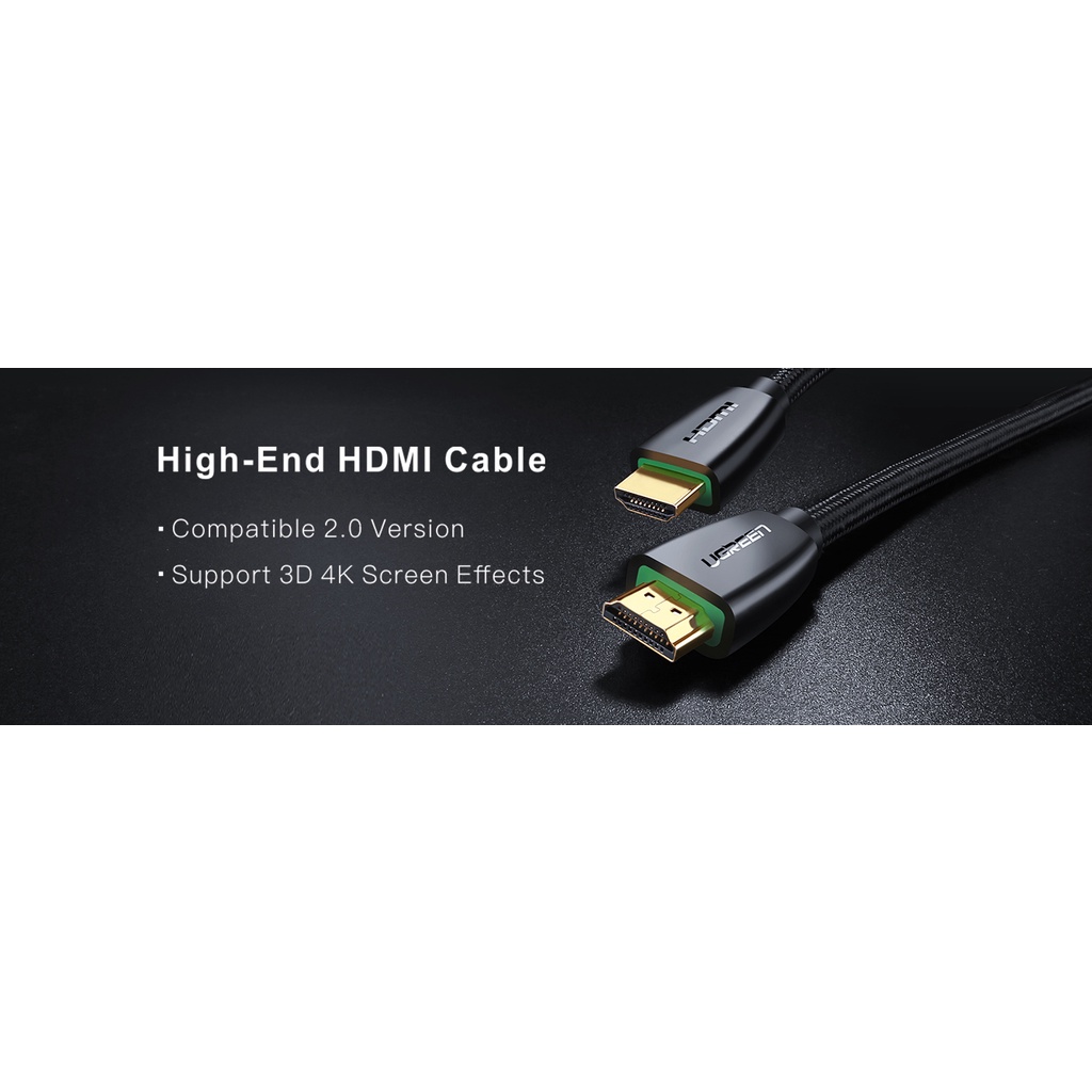 Dây hdmi 2.0 đồng 100% 19+1, dài 1,5m ugreen 40409 cao cấp chính hãng bảo hành 18 tháng
