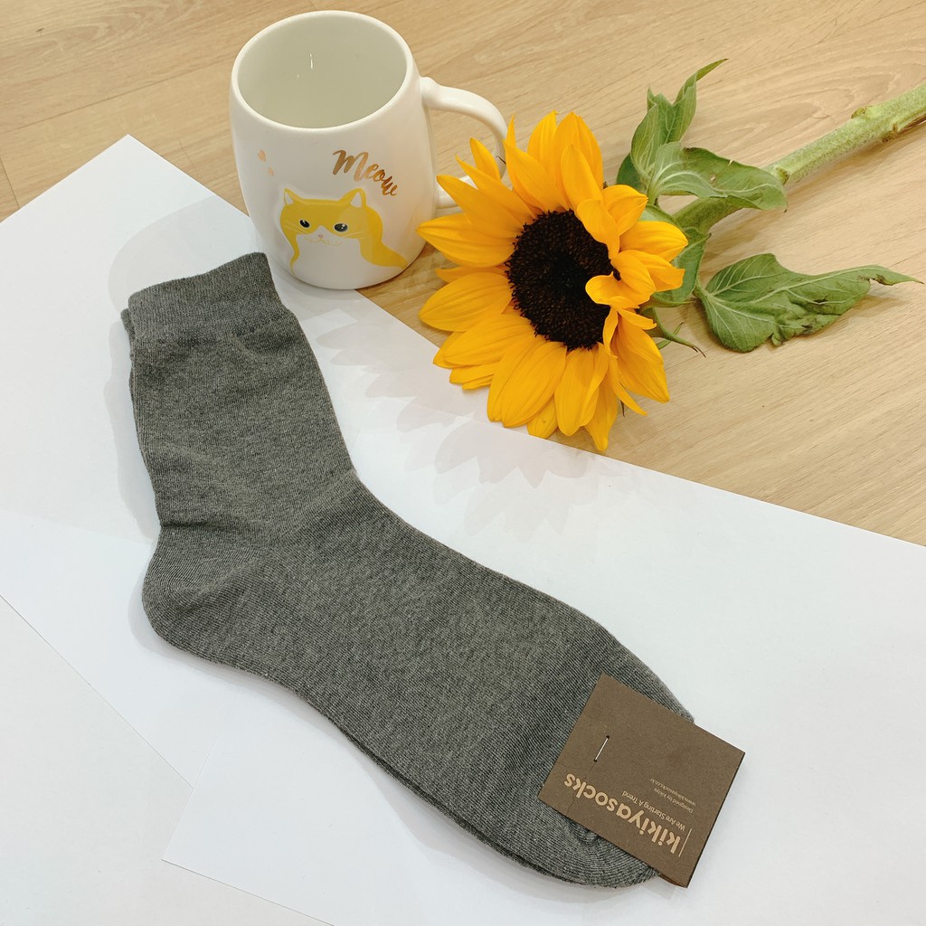 Tất vớ nam cotton cổ cao Kikiya cao cấp Hàn Quốc M-C-029 (Chính Hãng)