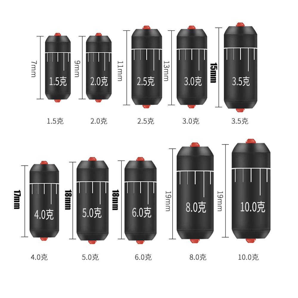 Set 15 chì câu cá trọng lượng 1.5g - 10g chất lượng cao