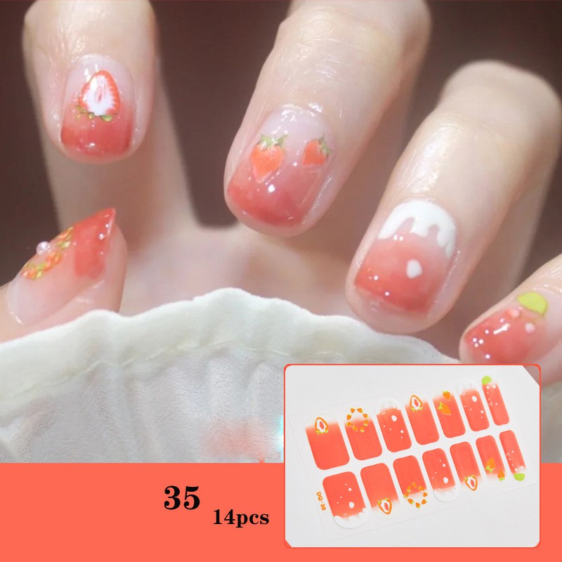 [Mới] Bộ dán móng tay nail sticker gồm 14 móng, không thấm nước, có độ đàn hồi tốt MTQH30D40