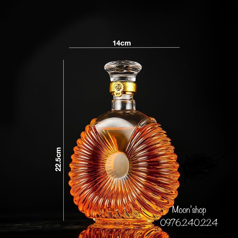 Chai, Bình Đựng Rượu Thuỷ Tinh Cao Cấp 750ml mẫu XO viền vòng