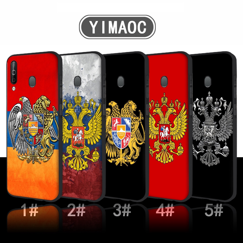 Ốp điện thoại mềm in hình biểu tượng quốc kỳ Nga cho Samsung A01 A11 A21 A41 A51 A71 A81 A91 S20 Plus