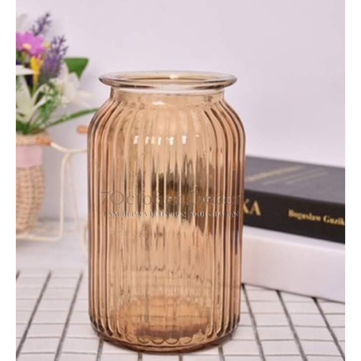 Bình hoa màu hổ phách 18cm và 25cm trang trí nhà cừa siêu sang ❤️❤️