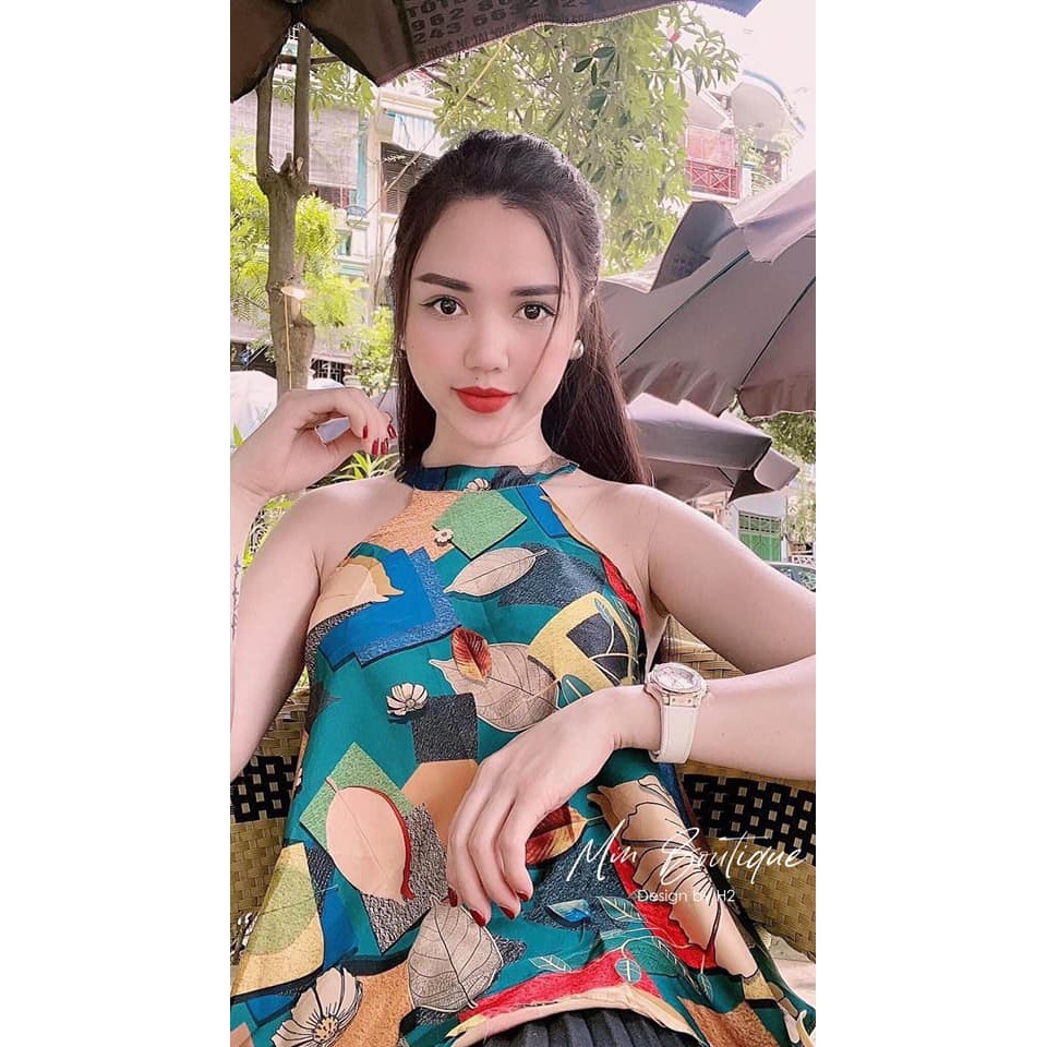 SET ÁO LỤA CỔ YẾM