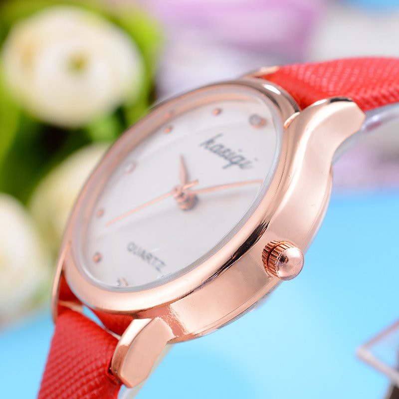 Đồng hồ thời trang nữ Kasiqi KC049 kiểu dáng Hàn Quốc, dây da mềm êm tay | BigBuy360 - bigbuy360.vn