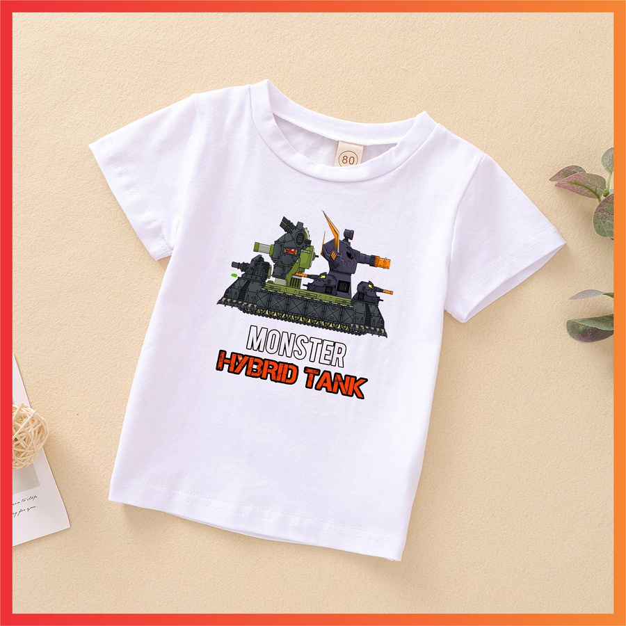 HOT Áo thun in hình xe tăng quái vật hoạt hình hay nhất cho bé trai