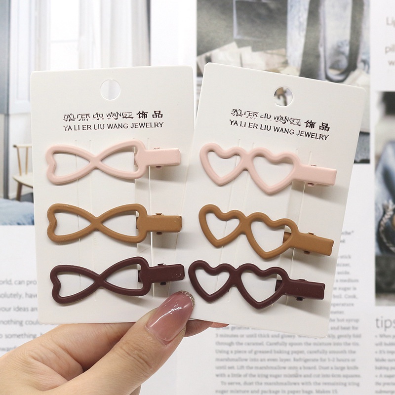 Set 3 Kẹp Tóc Hình Vương Miện Màu Trà Sữa Phong Cách Mới Đơn Giản Thời Trang Cho Nữ