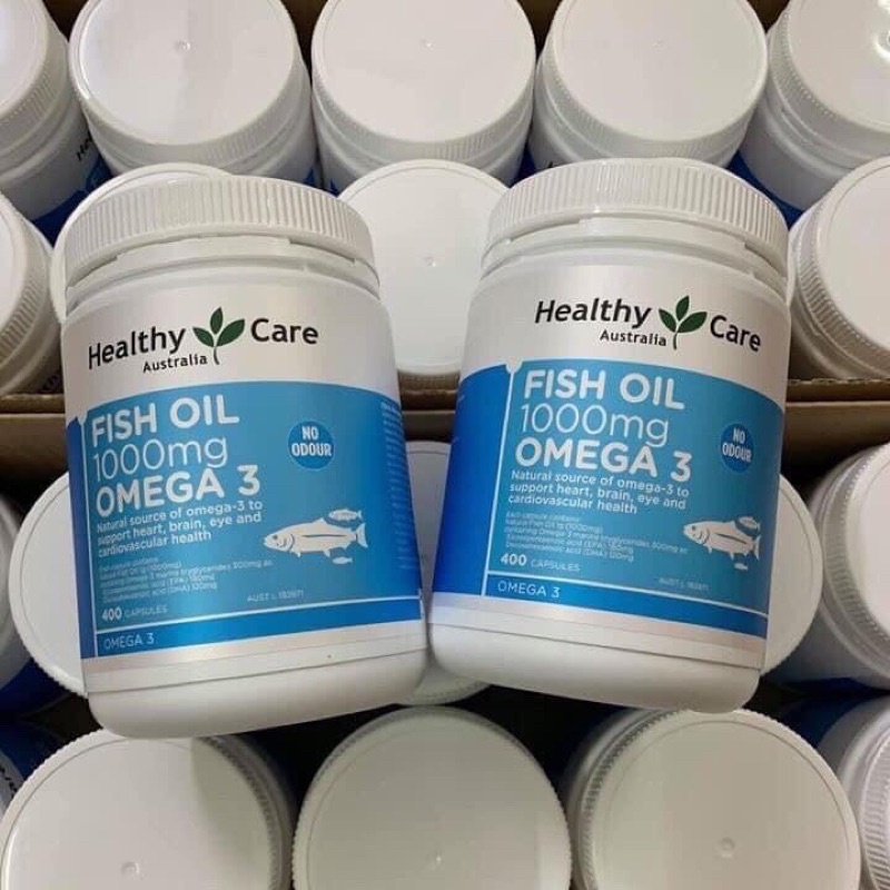 Dầu cá Healthy Care Fish oil 1000mg Omega 3 400v Úc giúp sáng mắt, tốt cho xương khớp và tim mạch, phát triển trí não