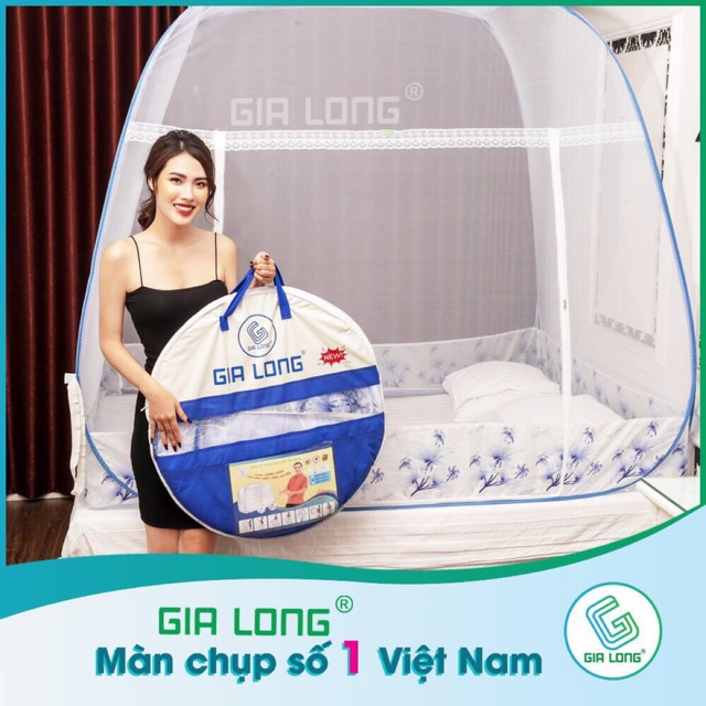 Màn-Mùng Chụp Tự Bung Freeship Đỉnh rộng Gia Long khung thép dẻo {Bảo hành 1 năm}