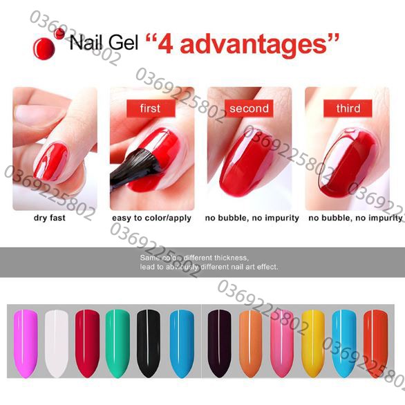 Set 12 hũ GEL VẼ MÓNG 3D có màu