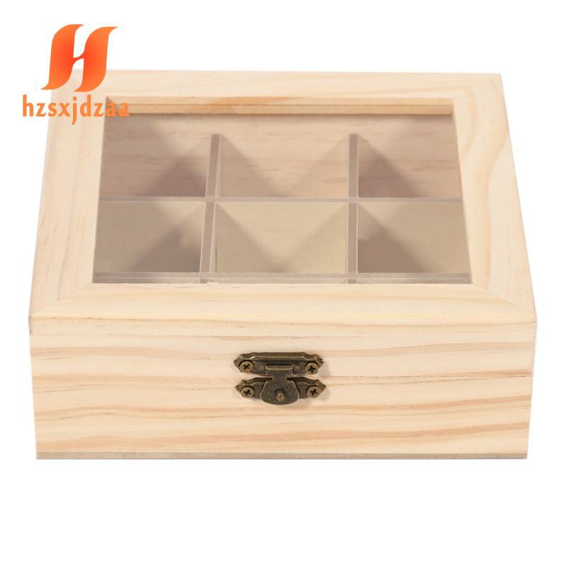 Hộp gỗ đựng trà/ trang sức 9 ngăn