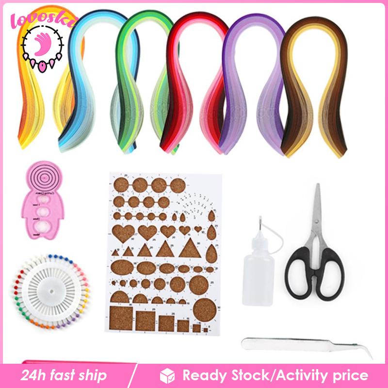 Bộ 14 Dải Giấy Cuốn Tạo Hình Thủ Công 8 Dải 600 Màu Sắc