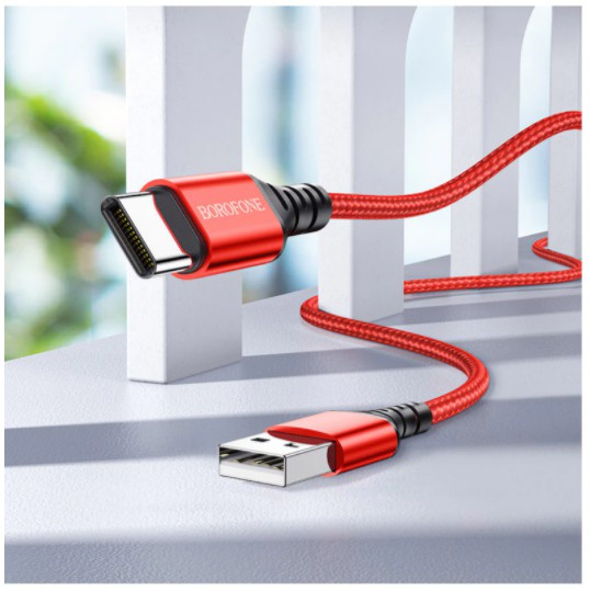 Dây cáp sạc nhanh BOROFONE BX54 bện dù 2.4A đầu Type-C 1m