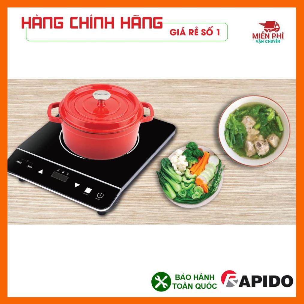 Nồi gang đúc tráng men Rapido 22cm, Nồi gang Rapido, kích cỡ 22cm dùng cho tất cả các loại bếp.