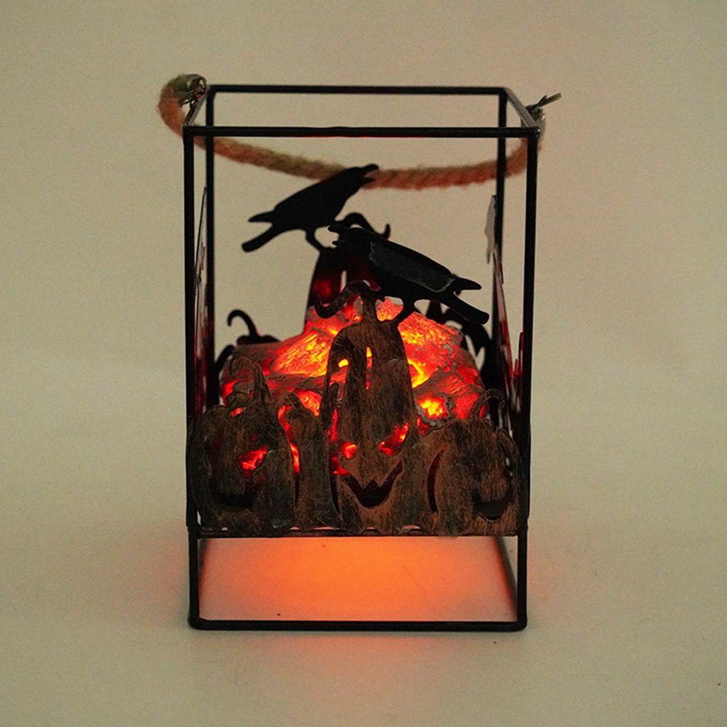 YIYU Đèn LED Hình Lồng Kim Loại Phong Cách Halloween
