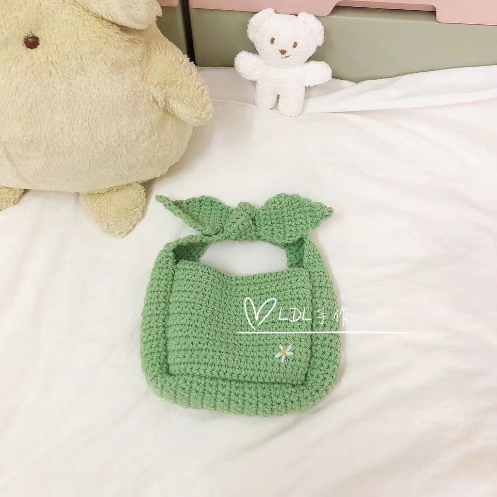 Túi xách nơ len móc