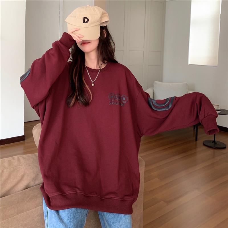 Áo Nỉ Nữ Dài Tay Cổ Tròn Form Rộng Thời Trang Hàn