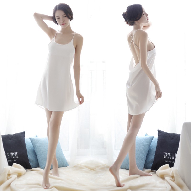 VÁY NGỦ 2 DÂY LỤA SEXY QUYẾN RŨ MÀU TRẮNG, ĐEN PON.WOMENS | BigBuy360 - bigbuy360.vn