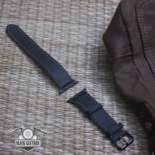 DÂY ĐỒNG HỒ DA BÒ ĐEN APPLE WATCH (DA BÒ THẬT)-ĐỦ SIZE APPLE WATCH 38/40, 42/44