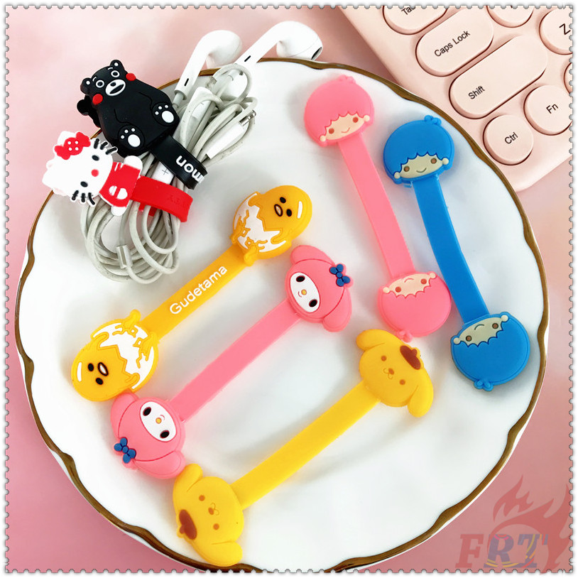 ◐ Máy Cuốn Dây Cáp Nhân Vật Sanrio ◑ 1 Dây Cuốn Cáp Hình Hello Kitty/Melody/Ngôi Sao/Ngôi Sao/Quả Pom Pom Purin/Gudetama/Kumamon