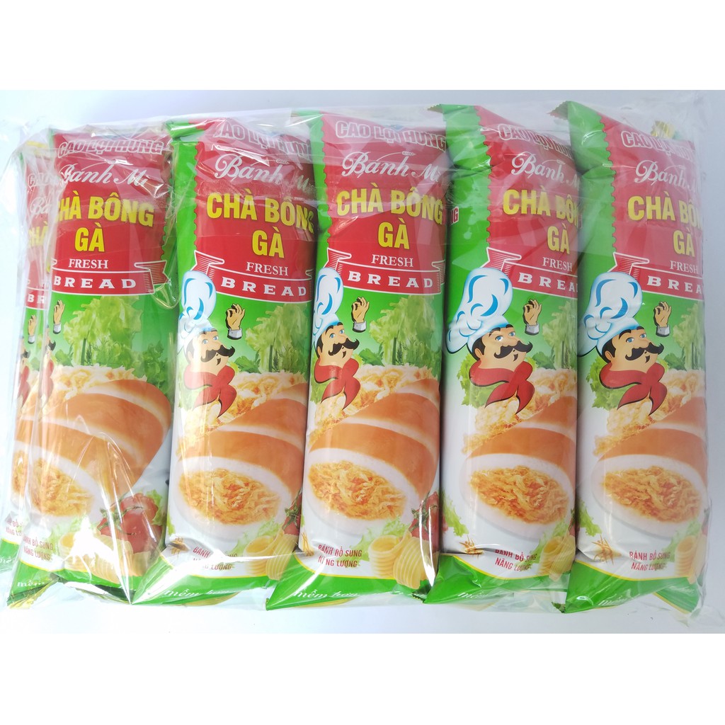 LỐC 10  BÁNH MÌ TƯƠI CHÀ BÔNG HEO, GÀ CÂY 52G