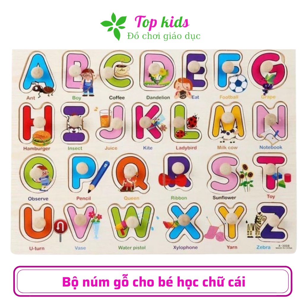 Đồ chơi xếp hình bằng gỗ bảng ghép hình núm gỗ thông minh montessori cho bé phát triển trí tuệ đa dạng chủ đề - TOPKIDS