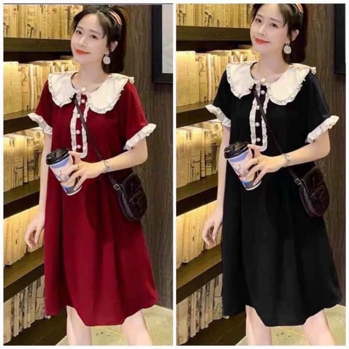 Đầm Bầu Váy Bầu cao cấp dáng Xuông Chất Lụa Hàn Mềm, siêu mát Thấm Mồ Hôi Tốt, Freesize từ 45 đến 70Kg.