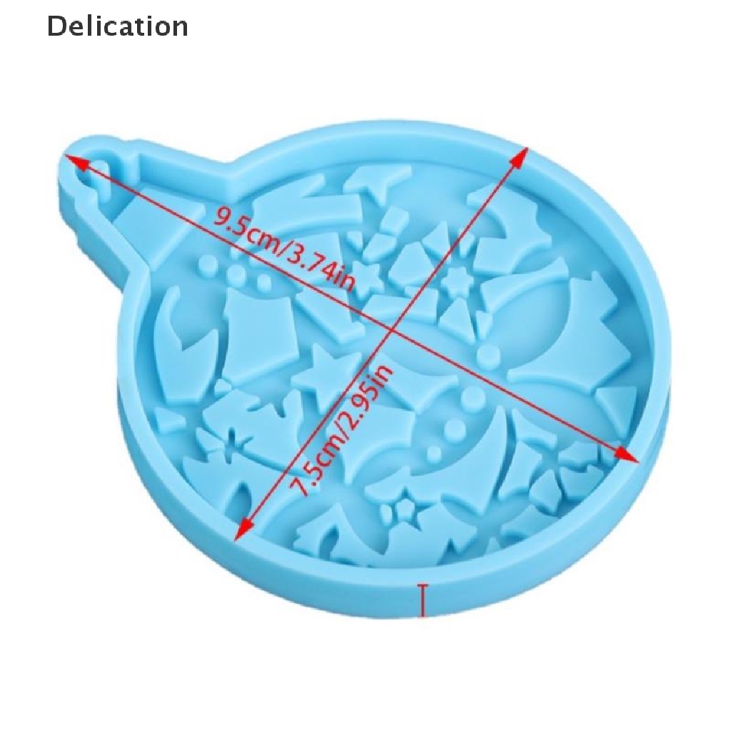 [Delication] Khuôn Silicone Làm Móc Khóa Bằng Nhựa Resin Epoxy Hình Quả Bóng Giáng Sinh
