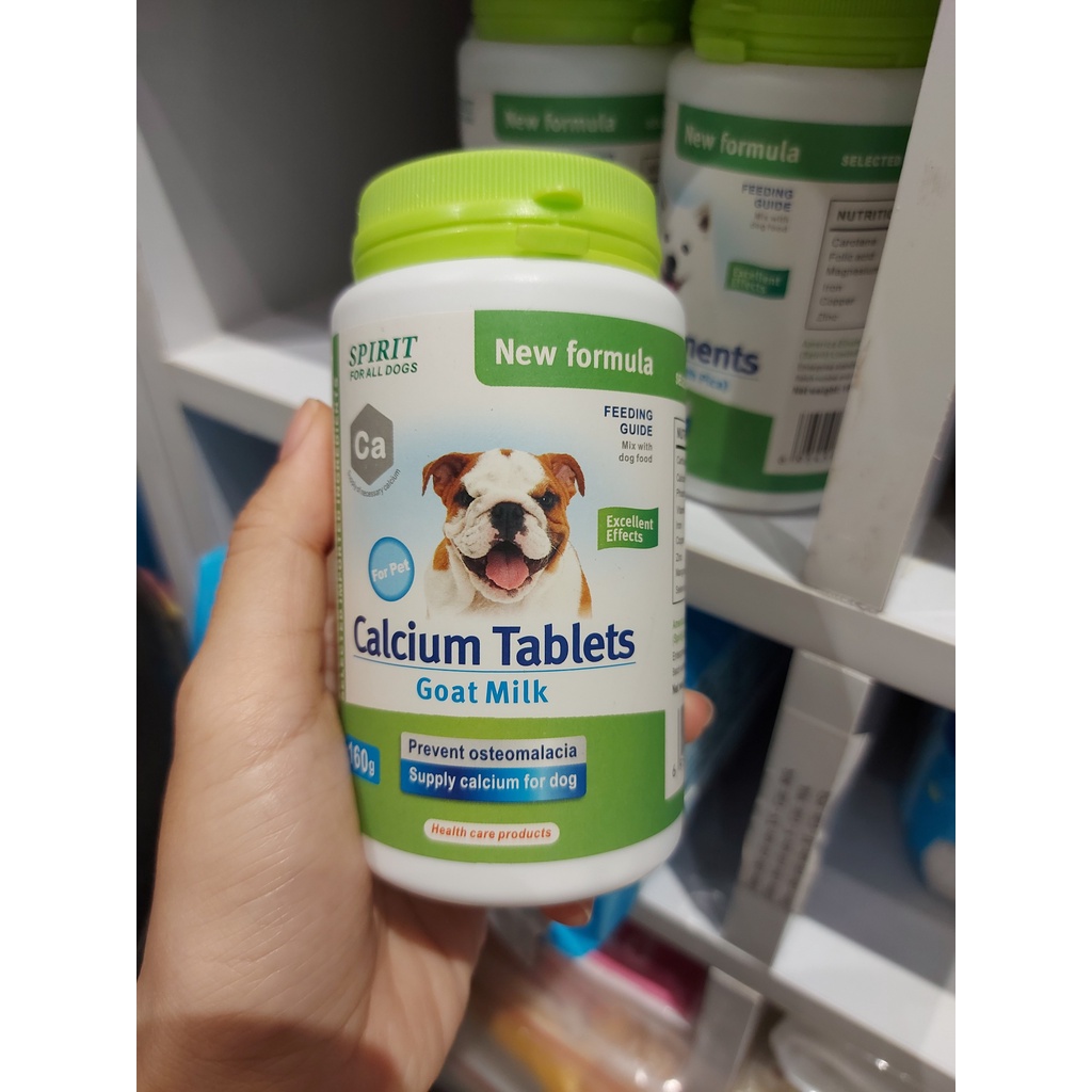 Viên nhai bổ sung vitamin, canxi,dưỡng lông cho chó mèo vị sữa dê - SPIRIT hũ 160g