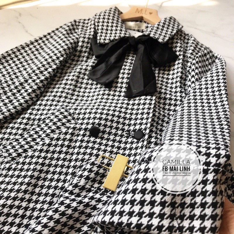 ⚡️SET DẠ⚡️Set dạ zic zac nơ cổ 2 màu | BigBuy360 - bigbuy360.vn