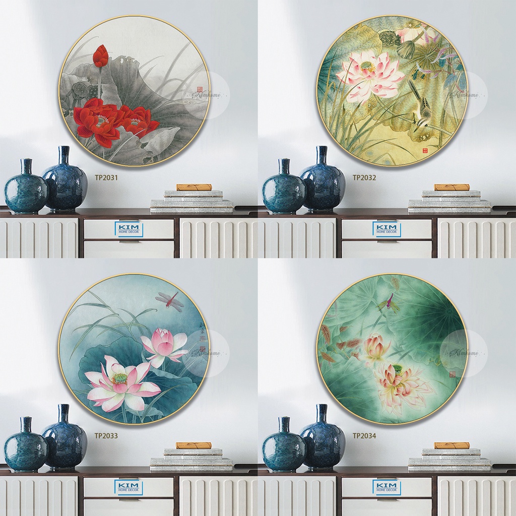 Hoa Sen Cực Đẹp - Tranh Canvas - Tranh Tròn Hoa Sen
