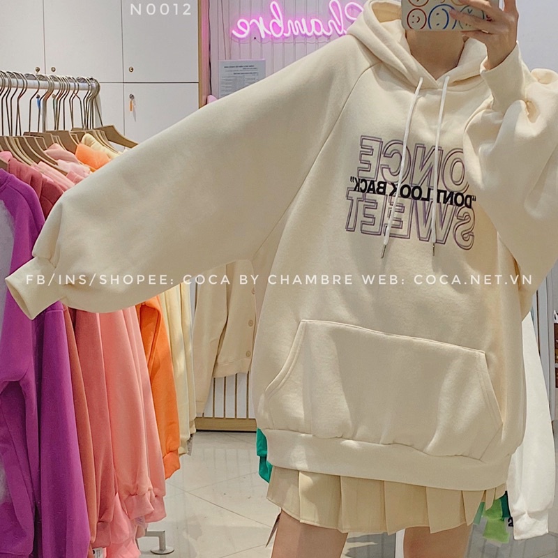 [N0012]🧁 Áo HOODIE nỉ bông form rộng tay bồng ONCE SWEET (Có sẵn/ảnh thật) | WebRaoVat - webraovat.net.vn