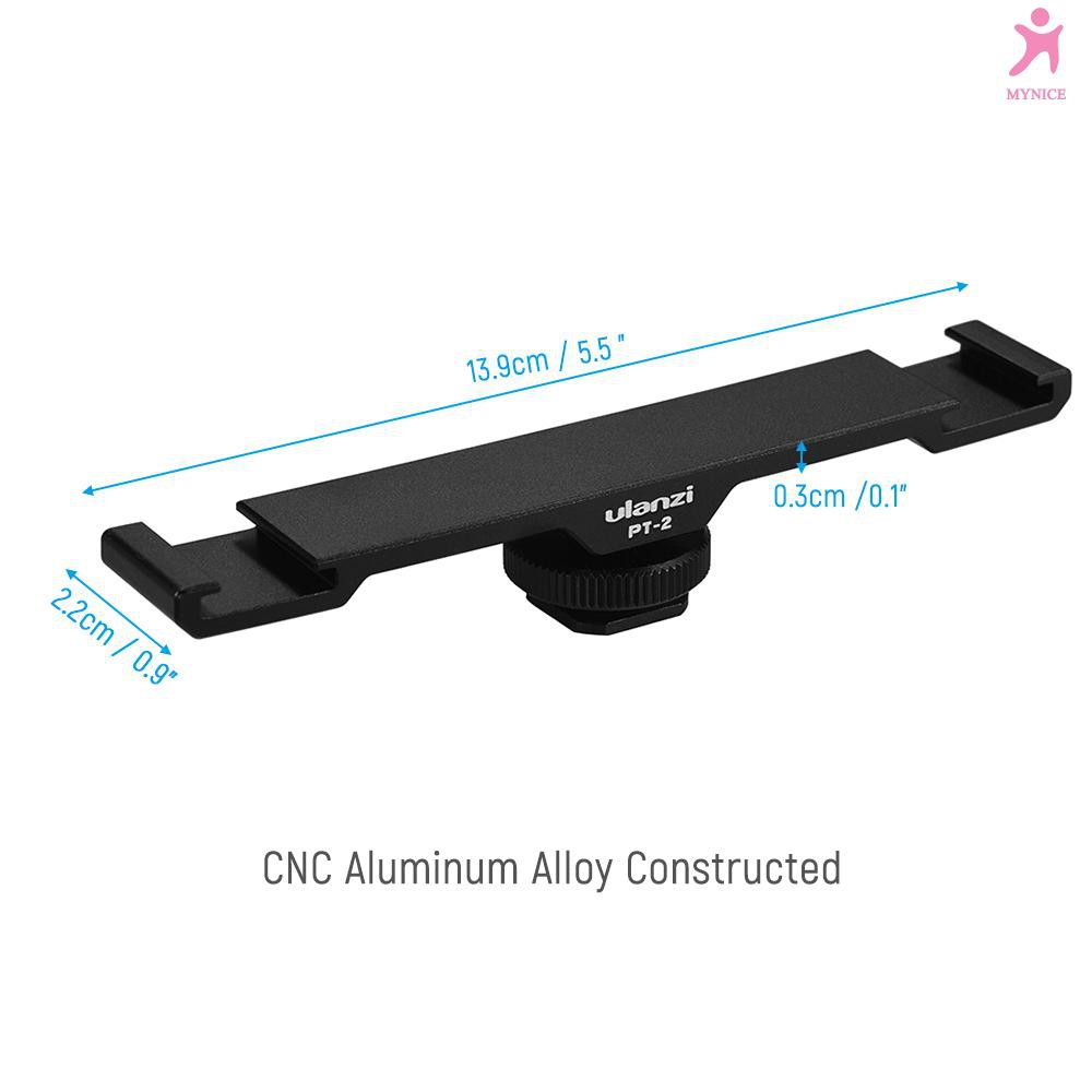 Đế hai Hot Shoe Ulanzi PT-2 cho máy ảnh DV DSLR mic đèn led