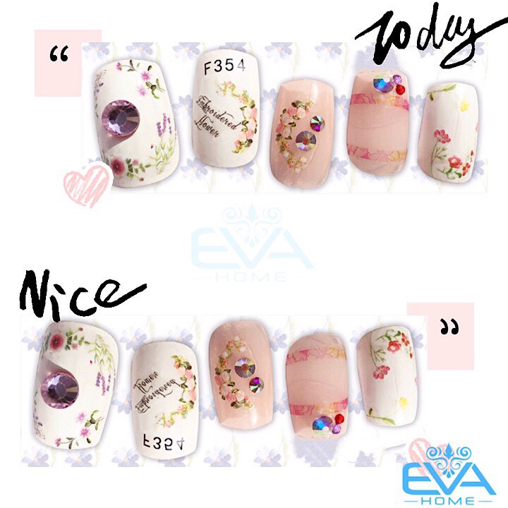 Miếng Dán Móng Tay 3D Nail Sticker Tráng Trí Hoạ Tiết Bông Hoa F354