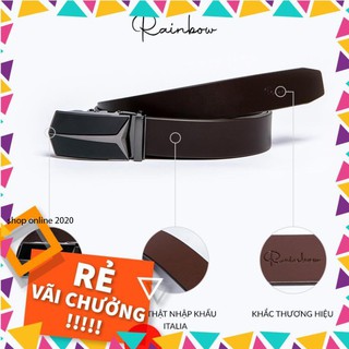 [ HÀNG HIỆU- SIÊU VIP] Thắt lưng nam/Thắt lưng da bò thật nguyên tấm Rainbow 011