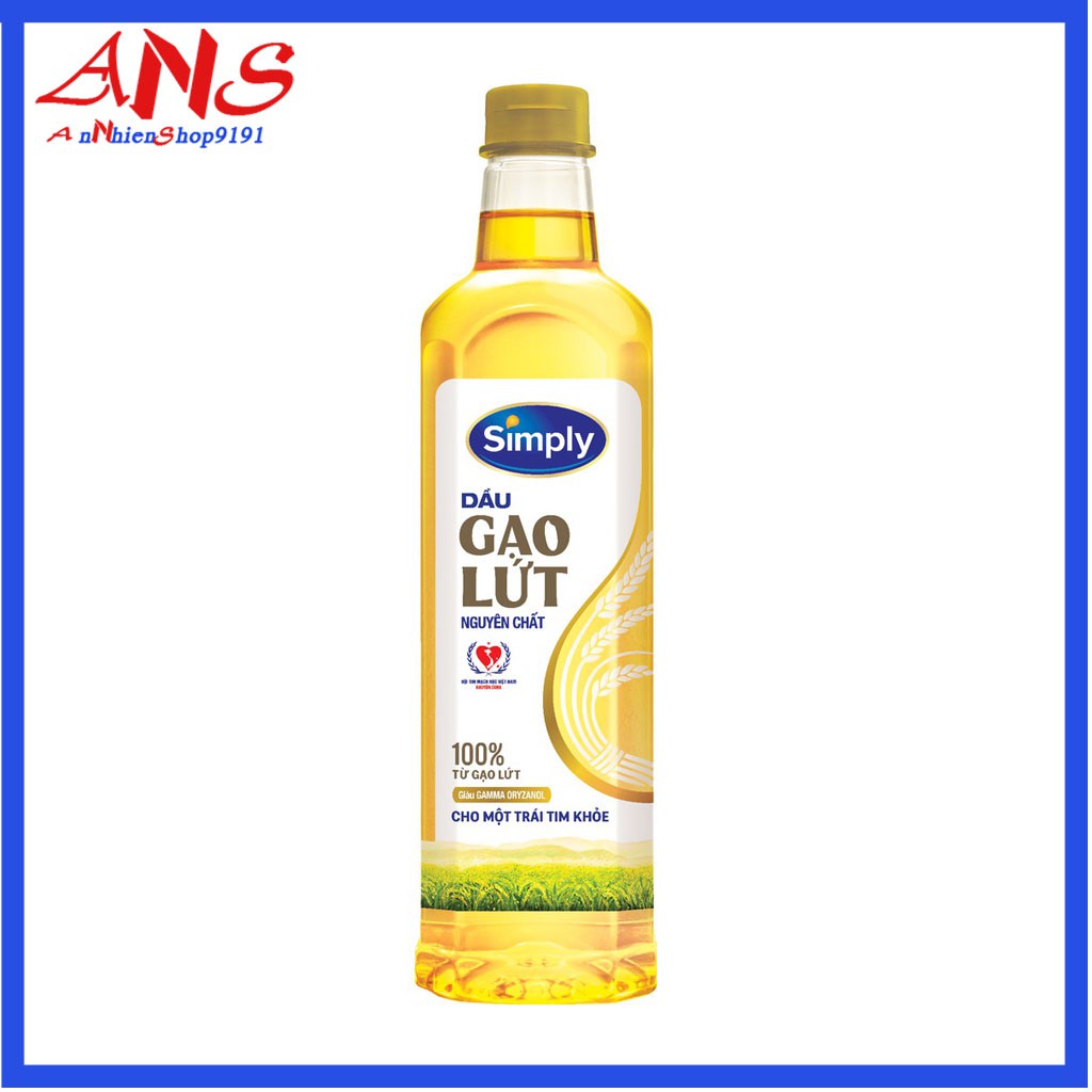 Dầu Simply gạo lứt chai 1L