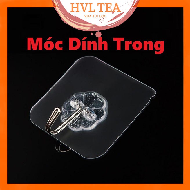 Móc dán tường trong suốt treo đồ siêu dính Combo 5 móc - HVL TEA