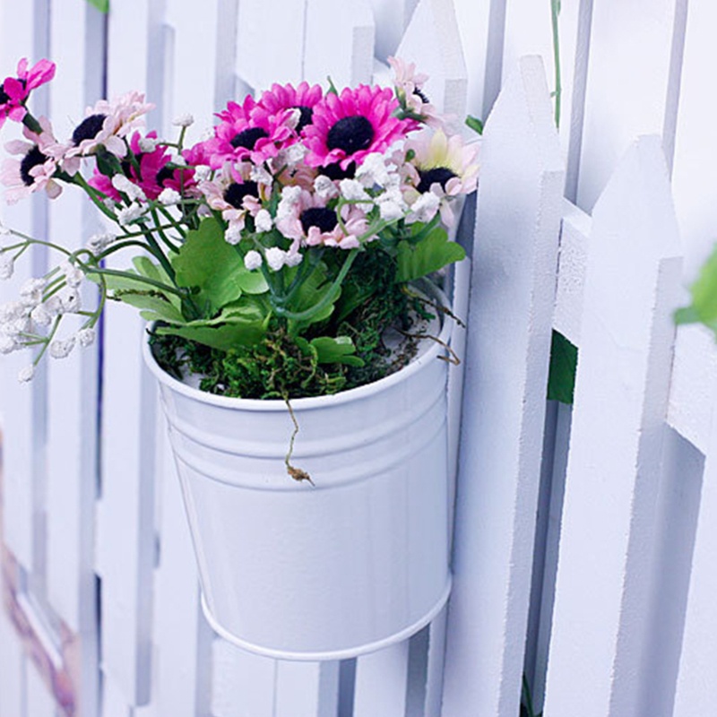 Chậu Trồng Cây Nhỏ Bằng Kim Loại Treo Ban Công Sân Vườn