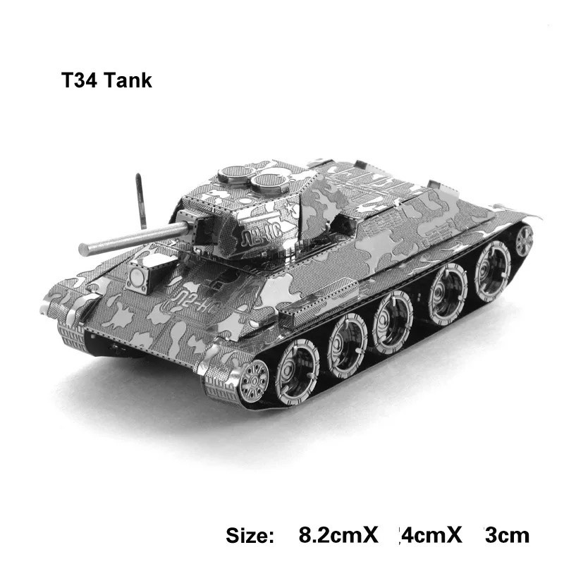 Mô hình 3D kim loại lắp ráp xe tăng T-34 [ Chưa Lắp ]