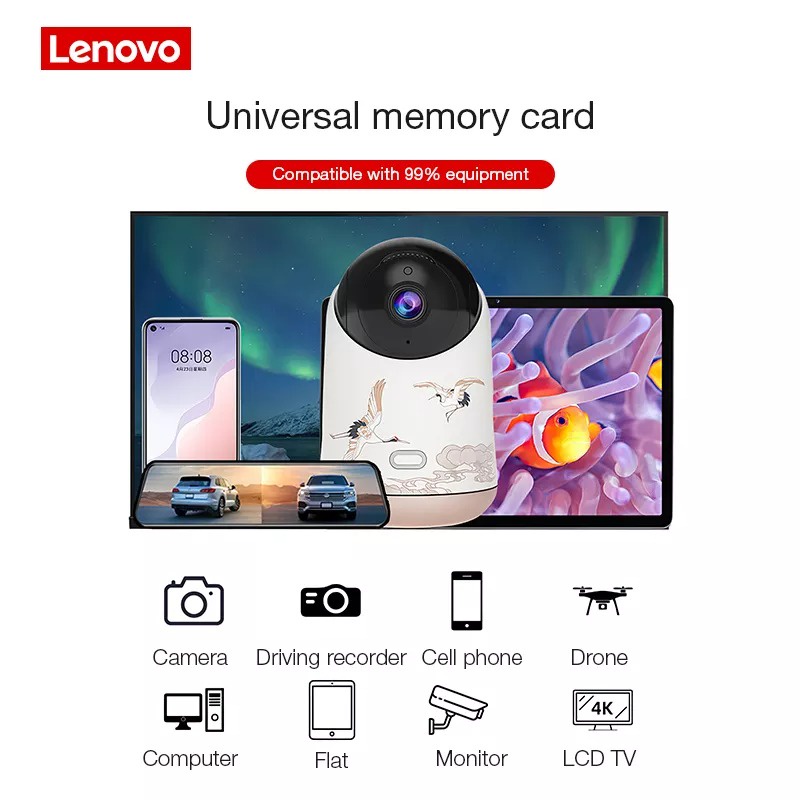 Thẻ nhớ LENOVO micro sd 100Mb/ s 128GB 64GB 32GB SD/ TF Class 32 64 128 GB tốc độ cao