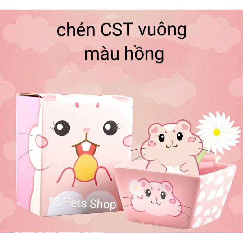chén CST vuông màu hồng
