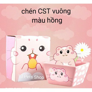 chén CST vuông màu hồng