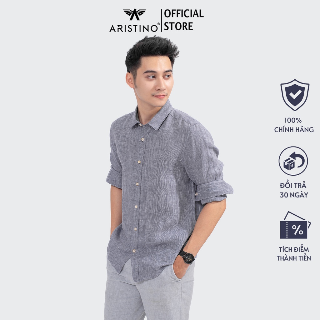 Áo sơ mi chất lanh ARISTINO siêu mát, siêu thoáng khí thấm hút mồ hôi tốt - ALS11609