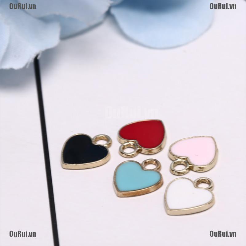 Bộ 20 Phụ Kiện Tráng Men Hình Trái Tim Nhiều Màu Sắc