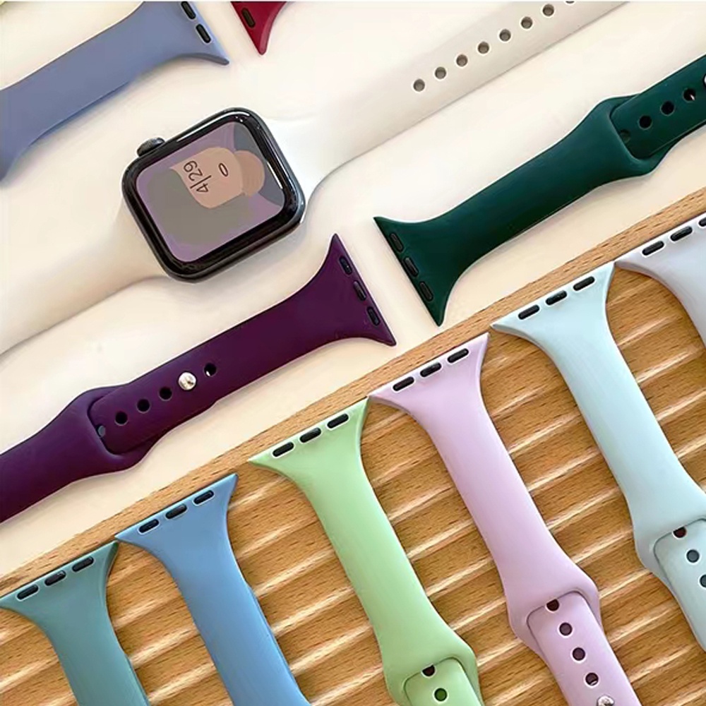 Dây Đeo Silicon 25 Màu Kẹo Cho Đồng Hồ Thông Minh iwatch series 7 6 5 SE 4 3 2 45mm 41mm 44mm 40mm 38mm 42mm Màu Sắc