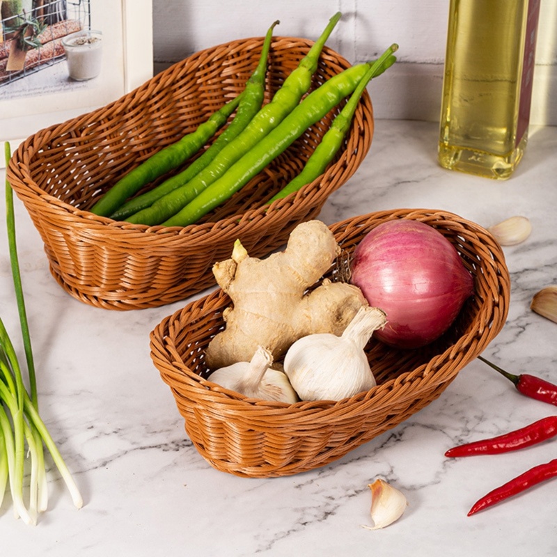 Rổ Đựng Trái Cây / Bánh Mì Đan Mây Giả Tiện Dụng Cho Nhà Bếp