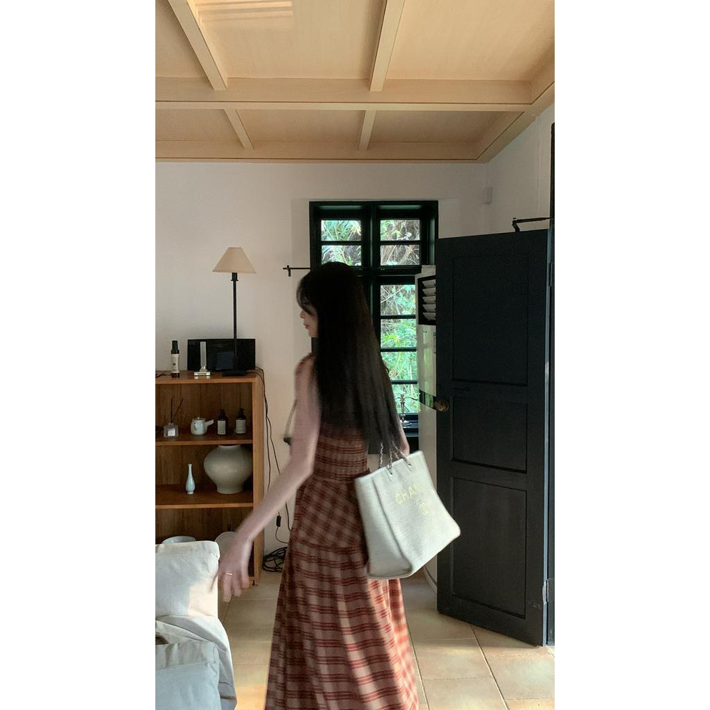 61374 Đầm Dài Hai Dây Kẻ Sọc Mùa Hè