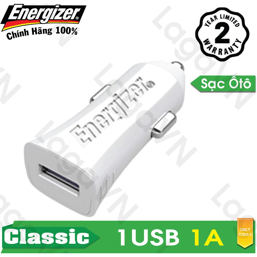 [Freeship toàn quốc từ 50k] Sạc ô tô Energizer 1 cổng USB 1A - DCA1AC cho xe hơi (Trắng)