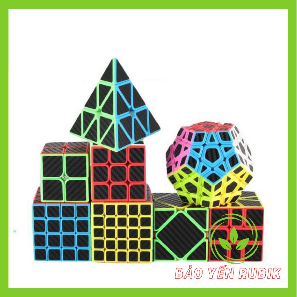 Bộ Sưu Tập Rubik Carbon MoYu MeiLong 2x2 3x3 4x4 5x5 Pyraminx Megaminx Skewb Square-1 SQ1 Tam Giác 12 Mặt Rubic(Mã RB25)